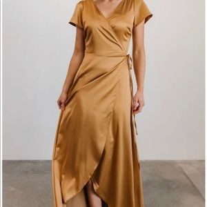 Baltic Born Krystal Satin Wrap Dress